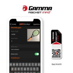 Gamma Racket Info Internationale Version Stringing Sticker 16 Pack -Tennis Gear Shop 0009400000 11